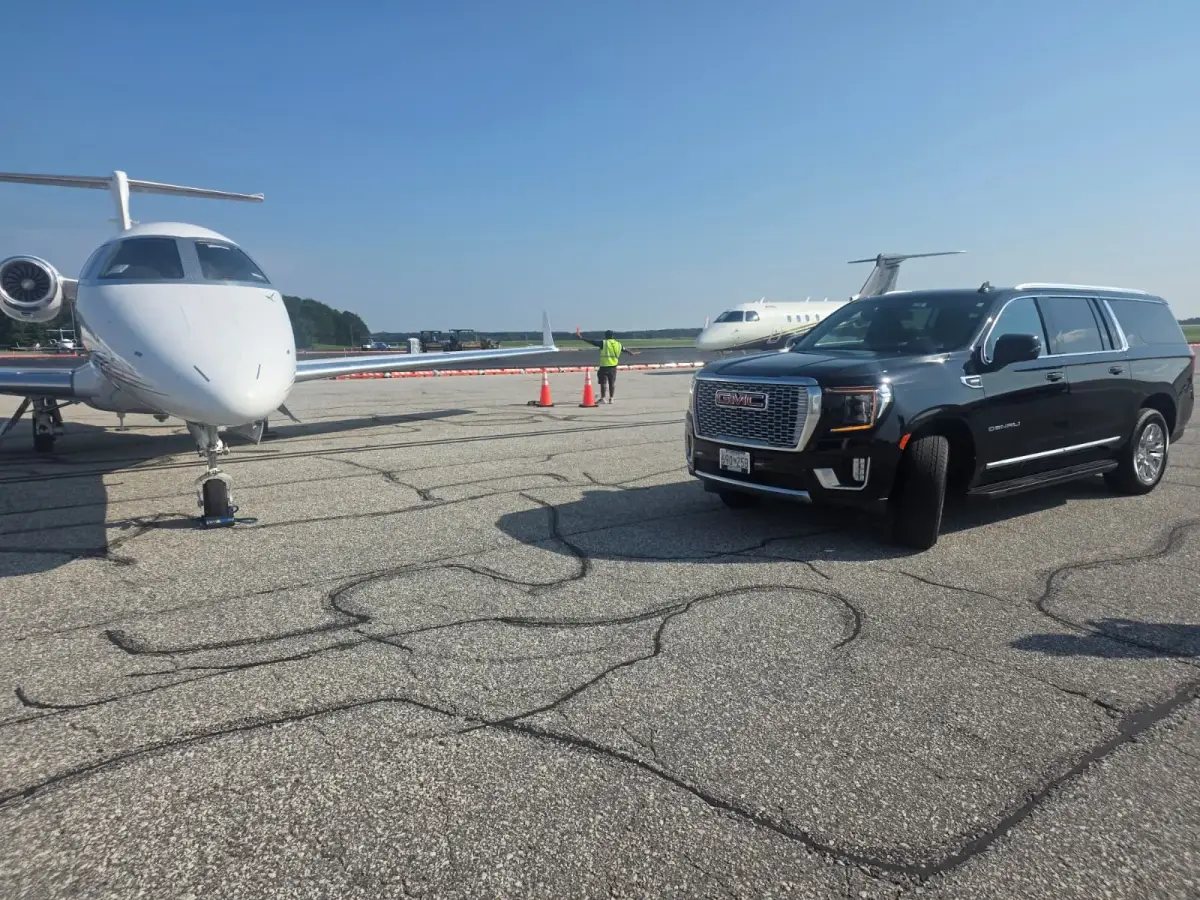 GMC Yukon XL Denali 2023+ or similar — Luxury SUV for BWI airport car service and Baltimore black car service, seats 5